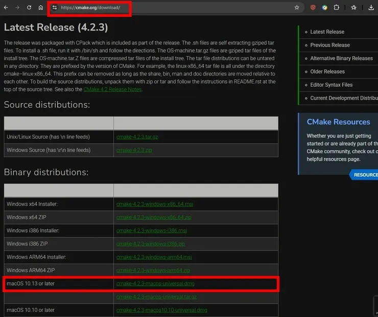 Download Cmake dmg