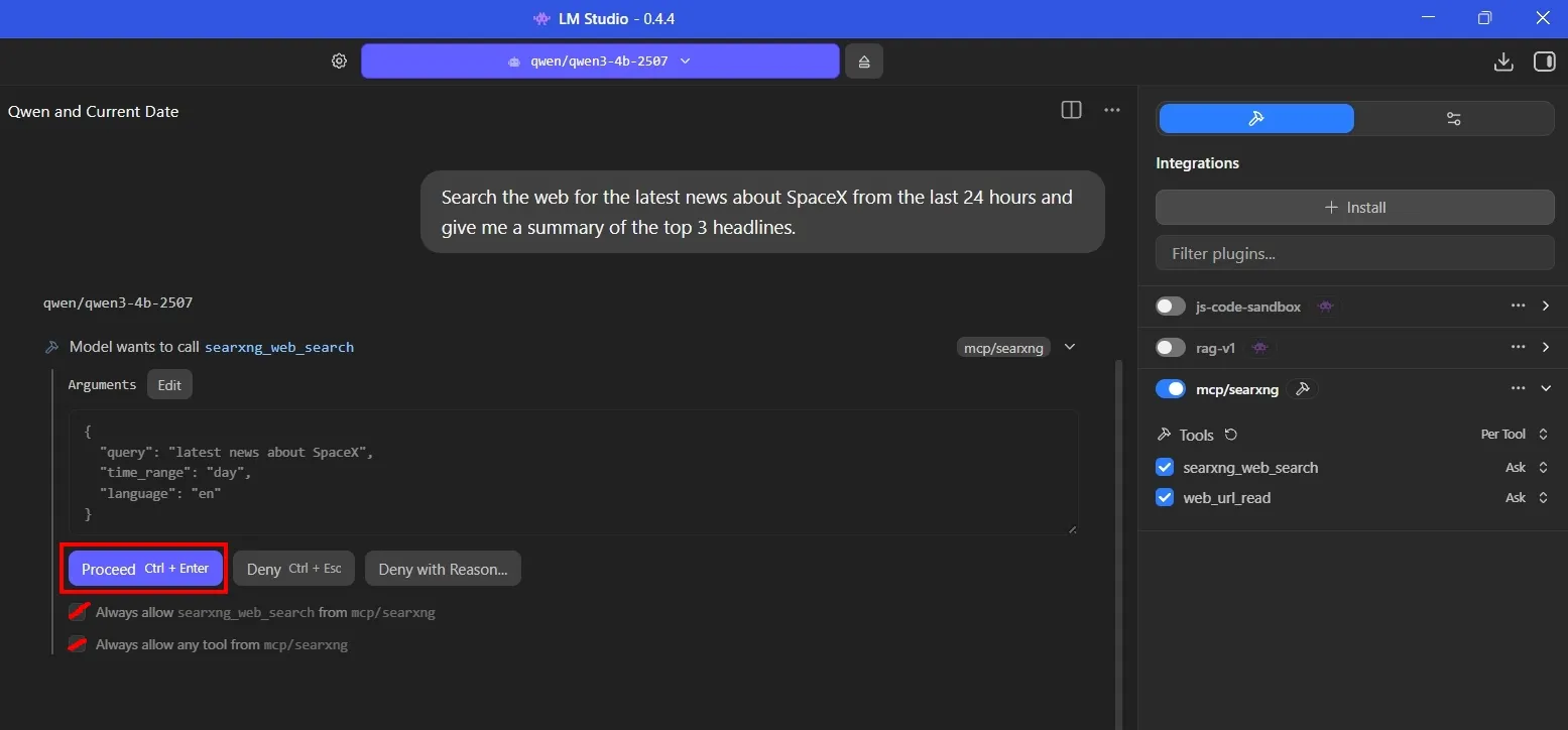 Allow web_search tool