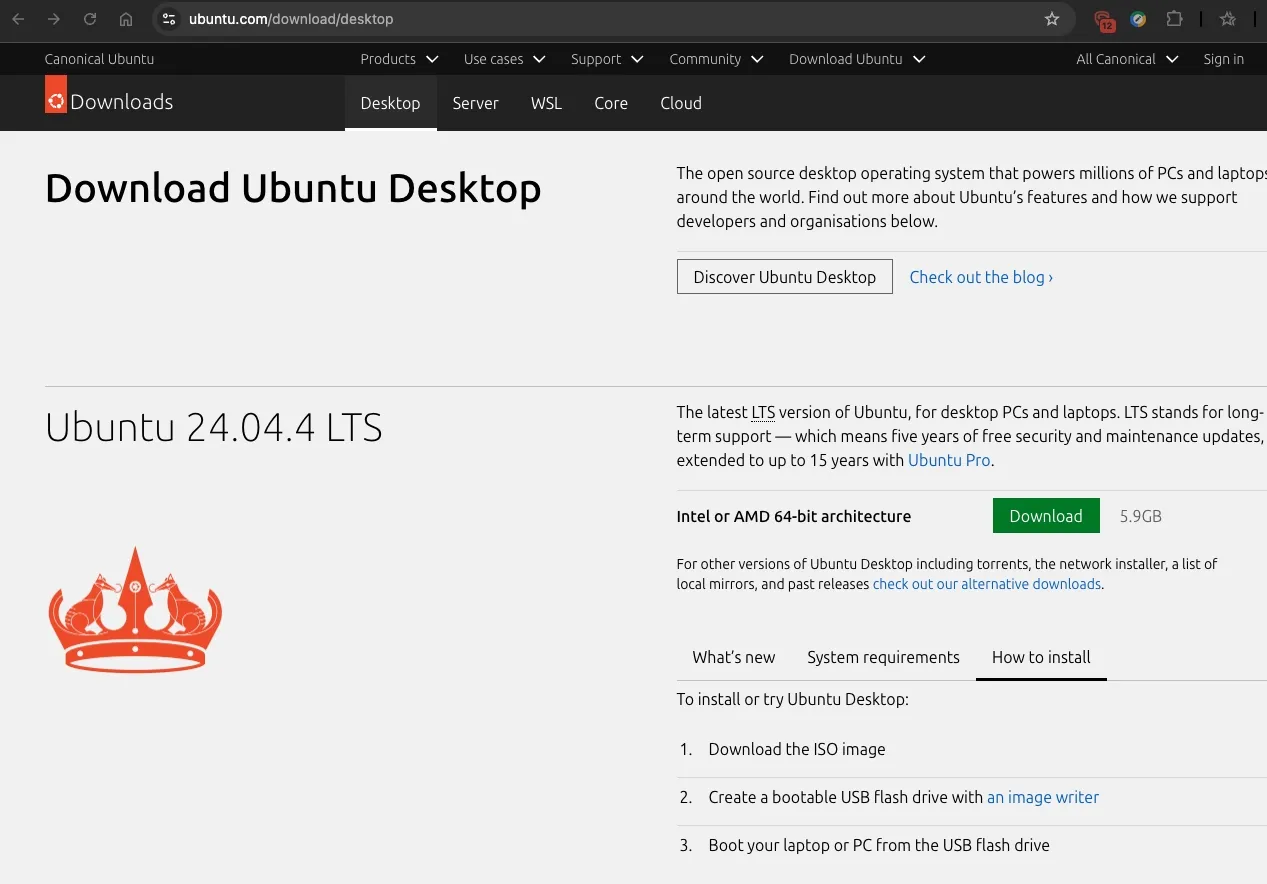 Download Ubuntu desktop